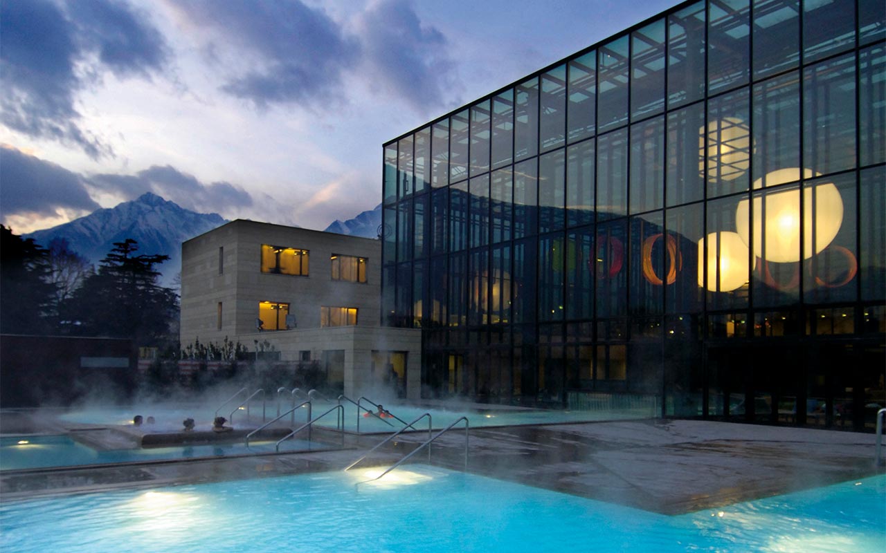 View of the building of the Merano Thermal Baths